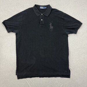 VTG Polo Ralph Lauren Shirt Mens XL Black On Black Big Pony